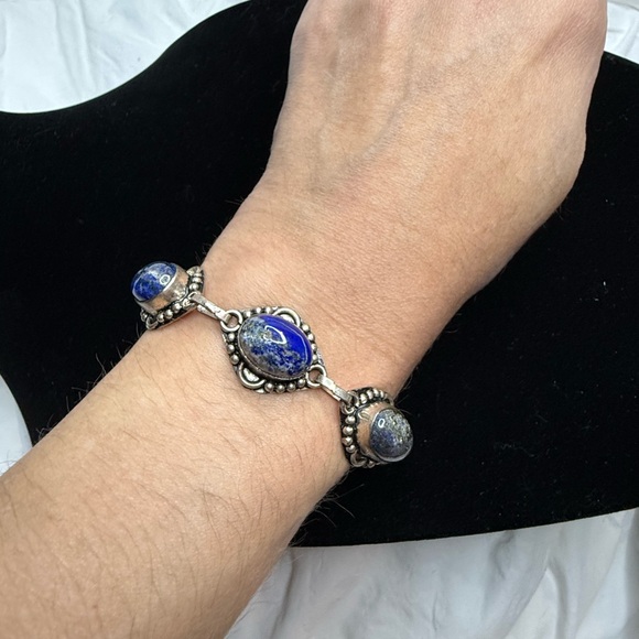 Authentic vintage, sterling and lapis bracelet - Picture 3 of 5